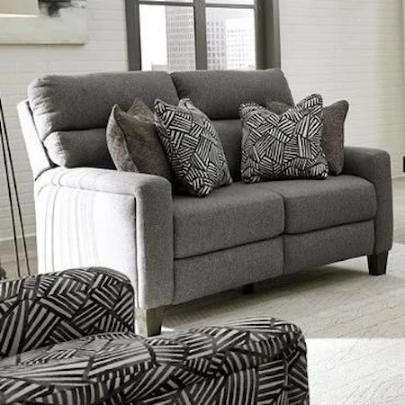 Transitional Power Headrest Loveseat with Pillows and USB Port